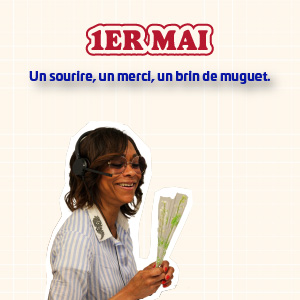 Brin de muguet avec message de remerciement aux formateurs